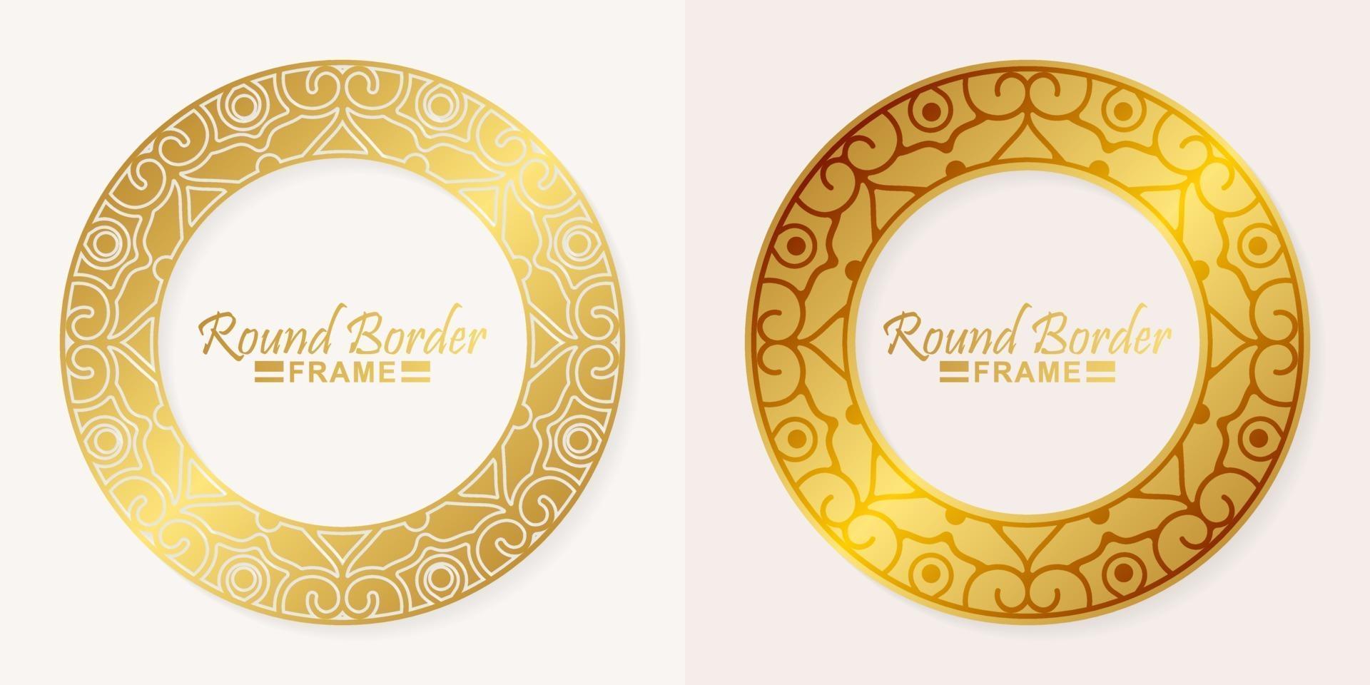 Luxury round border frame design vector