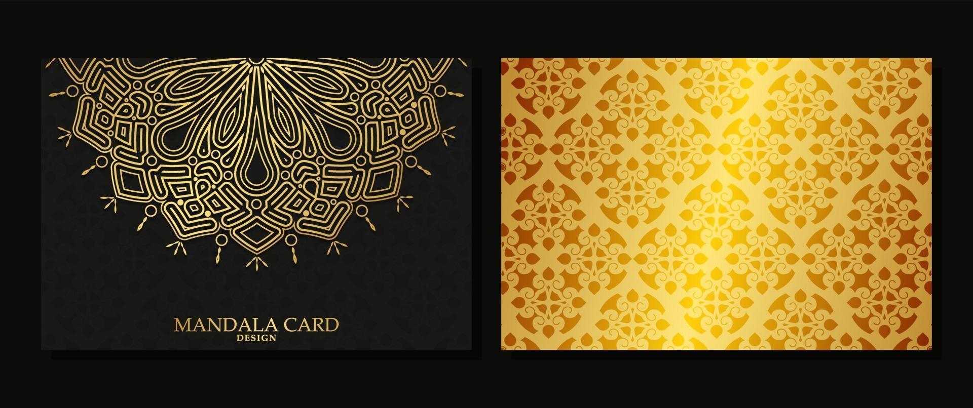 Luxury dark background mandala card vector