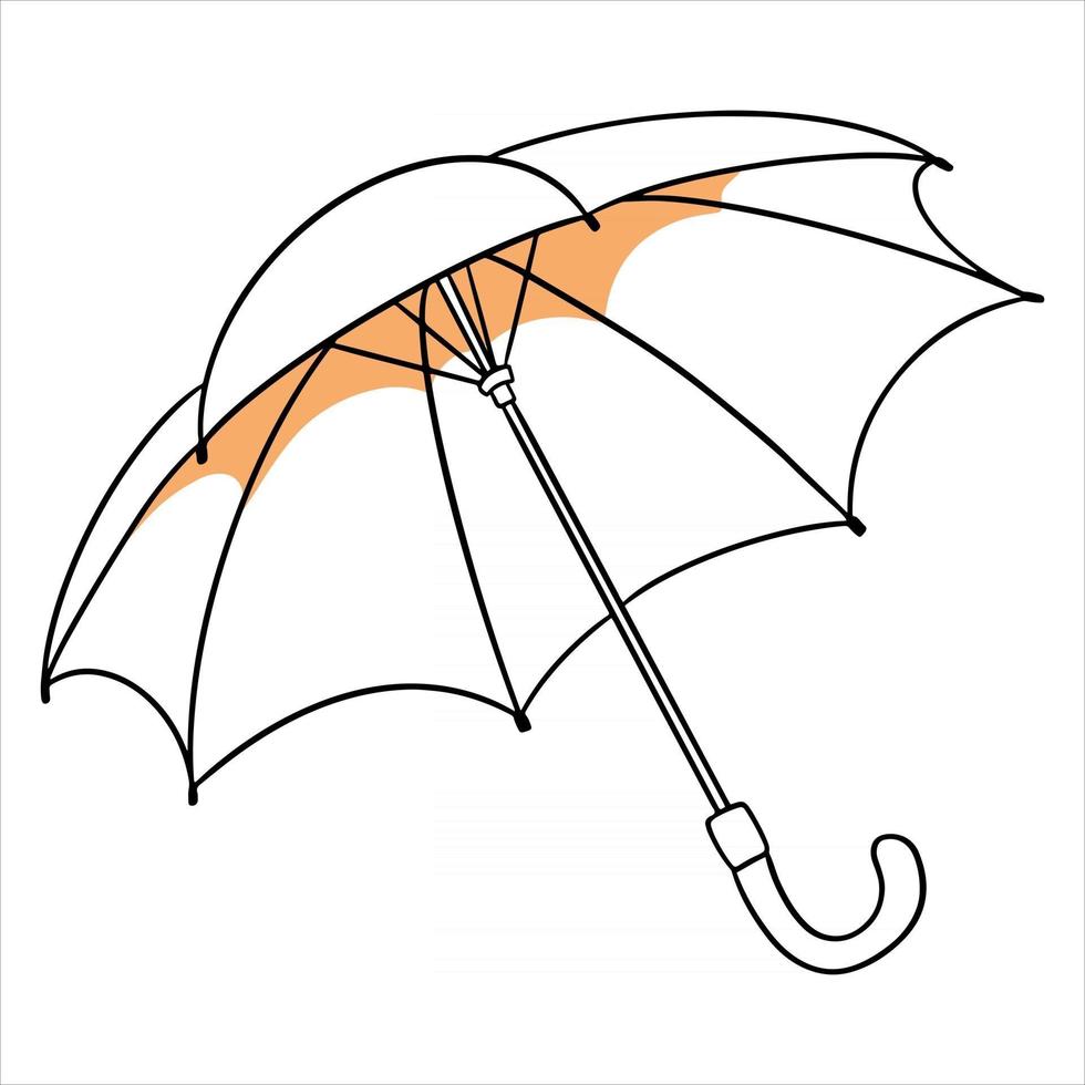 protección contra la lluvia. paraguas abierto. para la temporada de lluvias, otoño. vector