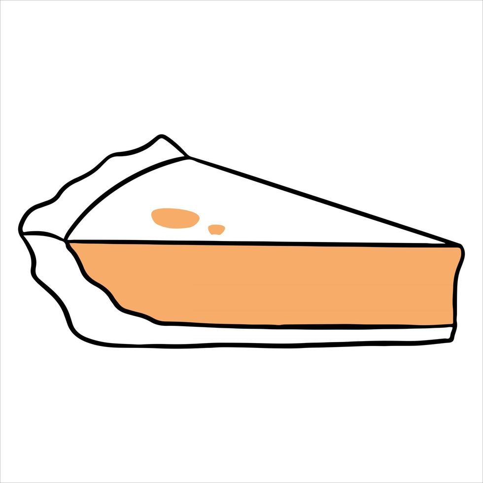 Bakery products. An appetizing sliced piece of pumpkin pie. vector