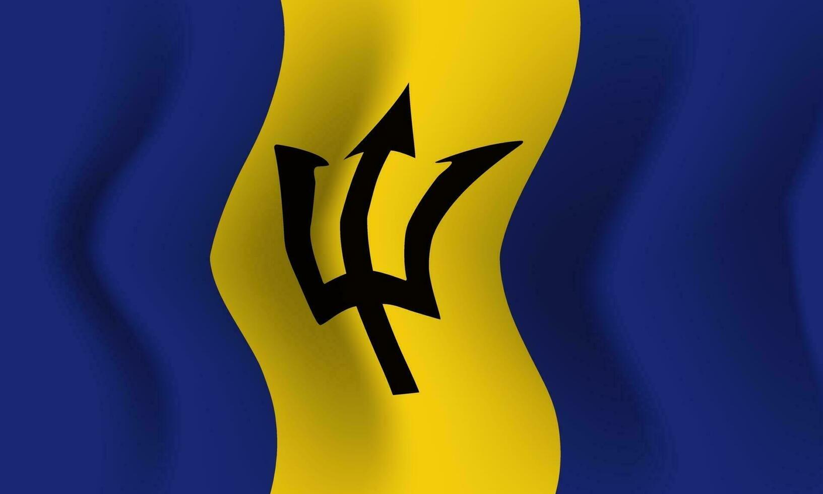 Background waving in the wind Barbados flag. Background vector