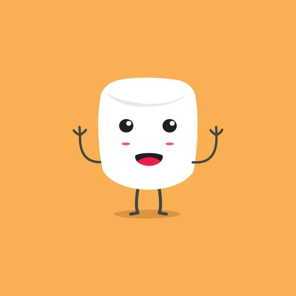 Cute Marshmallow Mascot Character Design vector