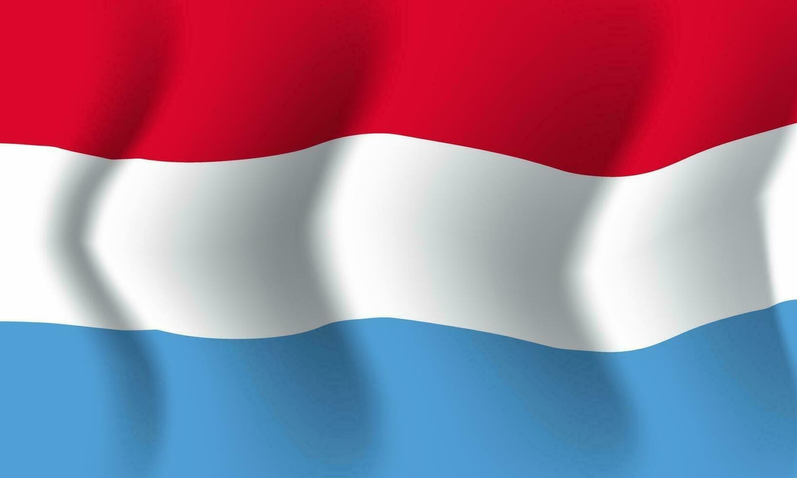 Background waving in the wind Luxembourg flag. Background vector