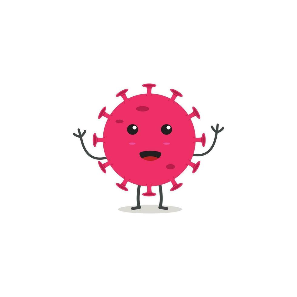diseño de personajes de mascota de virus lindo. vector