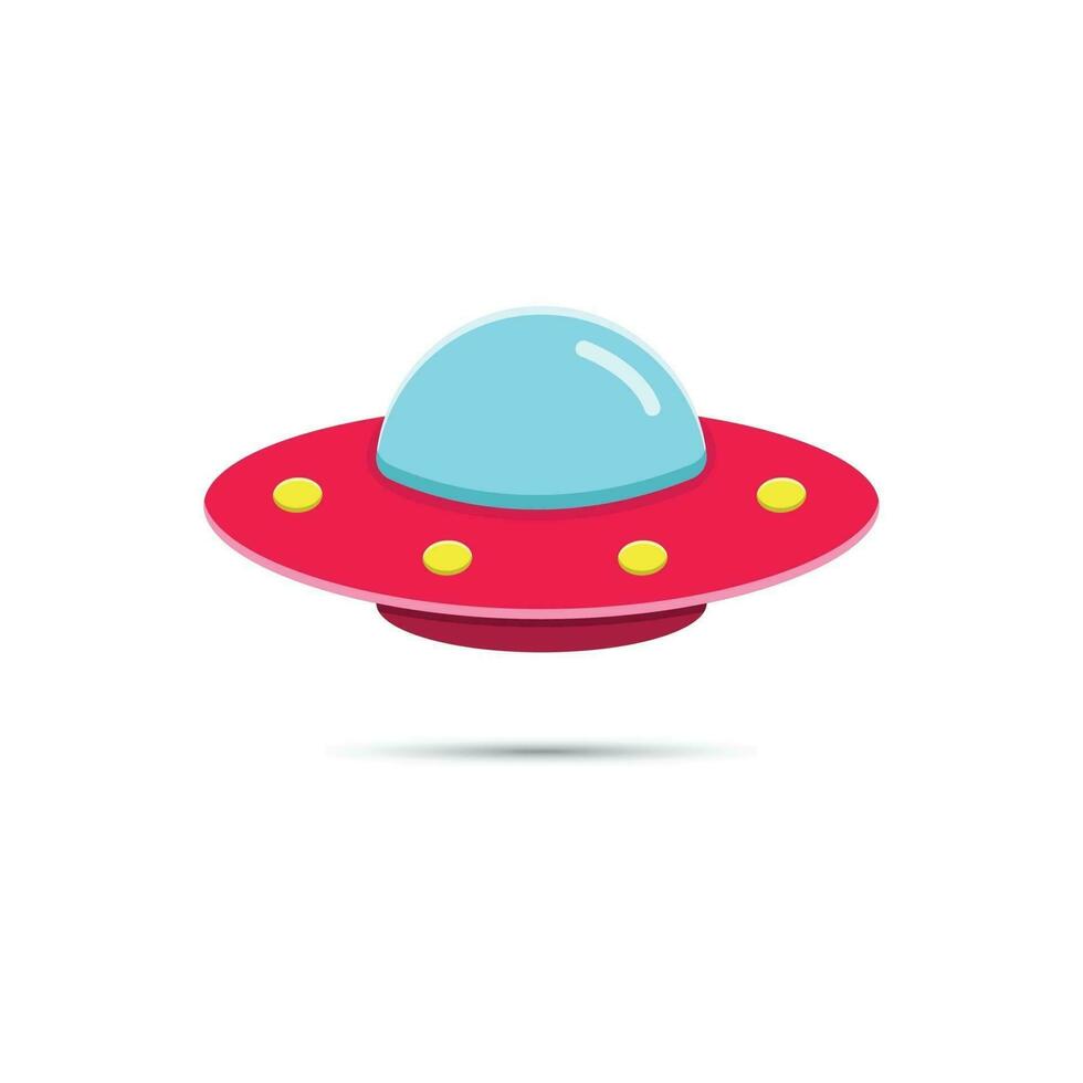 UFO Icon. UFO Logo. Vector Illustration. Isolated on White Background.