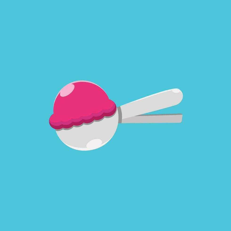 icono de cuchara de helado. logotipo de la bola de helado. ilustración vectorial. vector