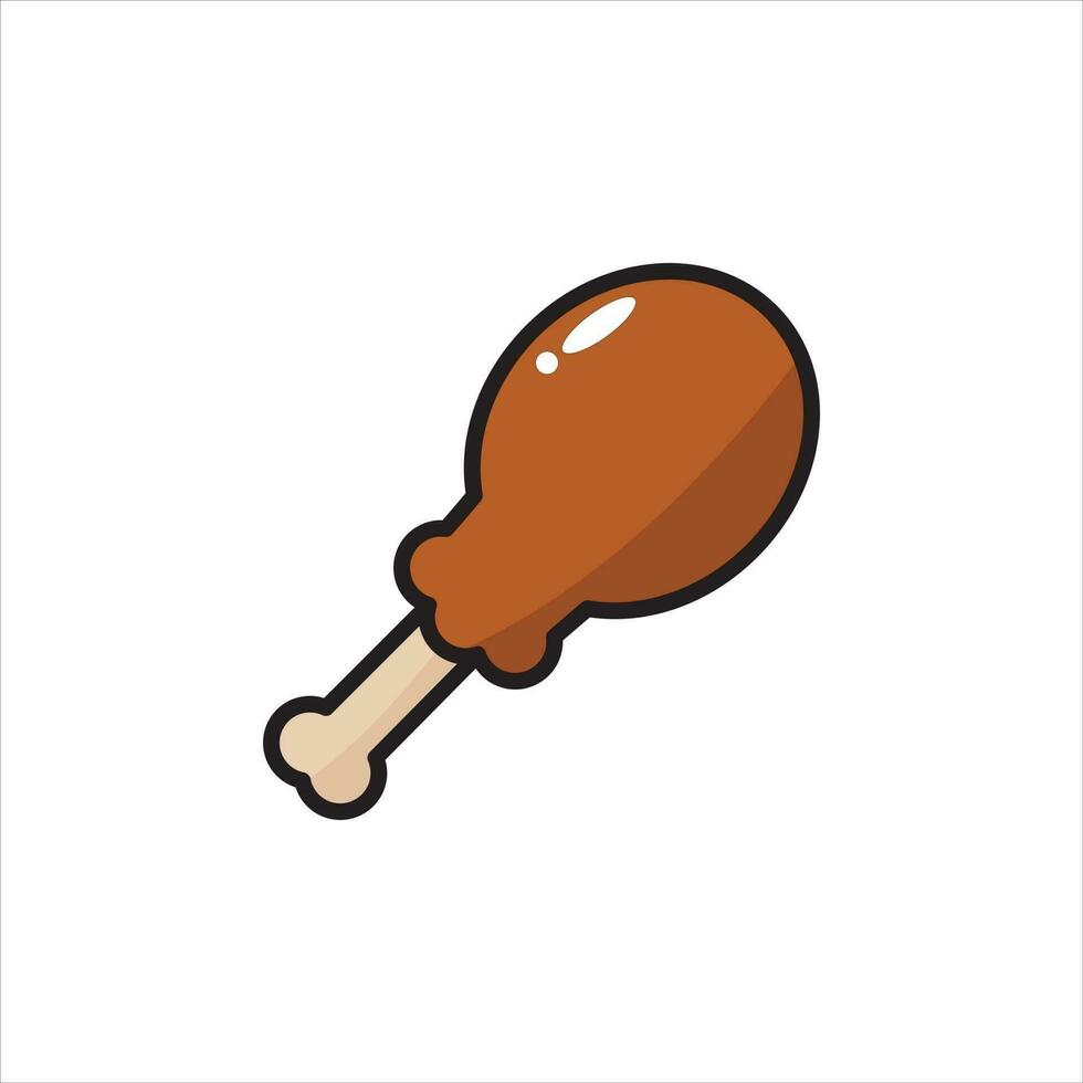 Chicken Leg Icon. Chicken Leg Logo. Vector Illustration. Isolated