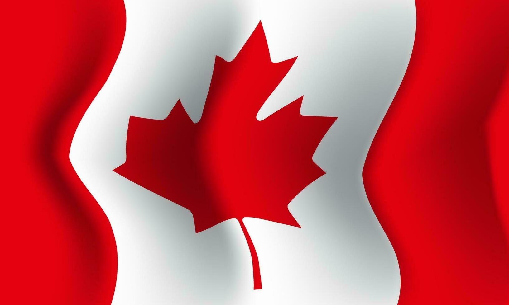 Background waving in the wind Canada flag. Background vector