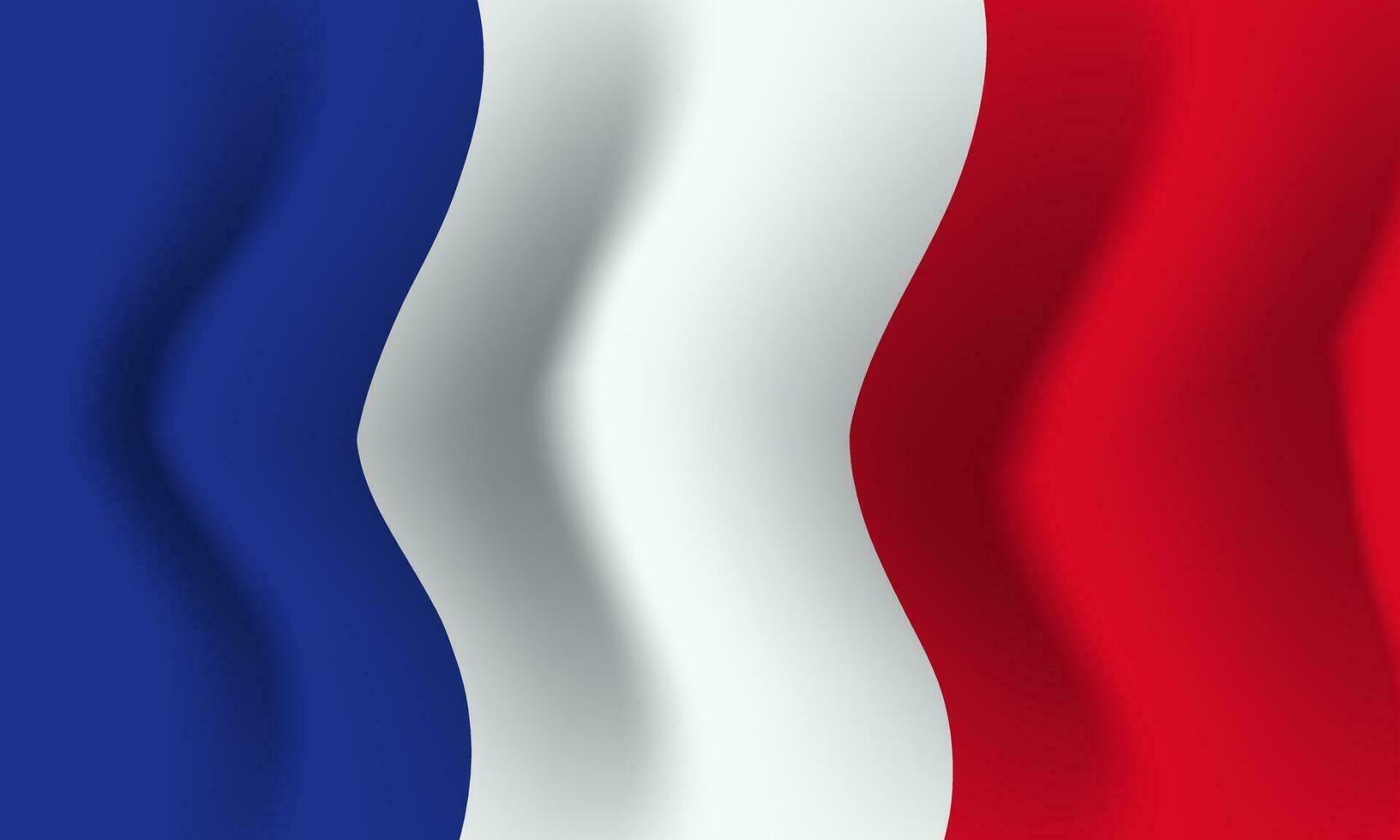 Fondo ondeando en el viento bandera de Francia. antecedentes vector