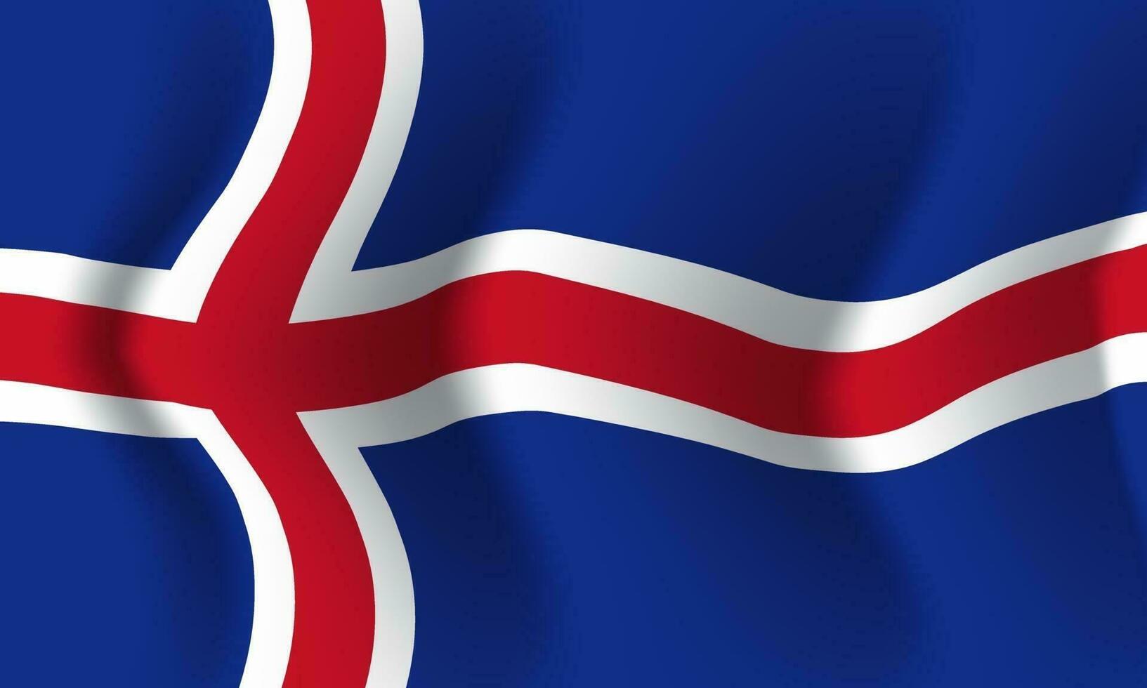 Background waving in the wind Iceland flag. Background vector