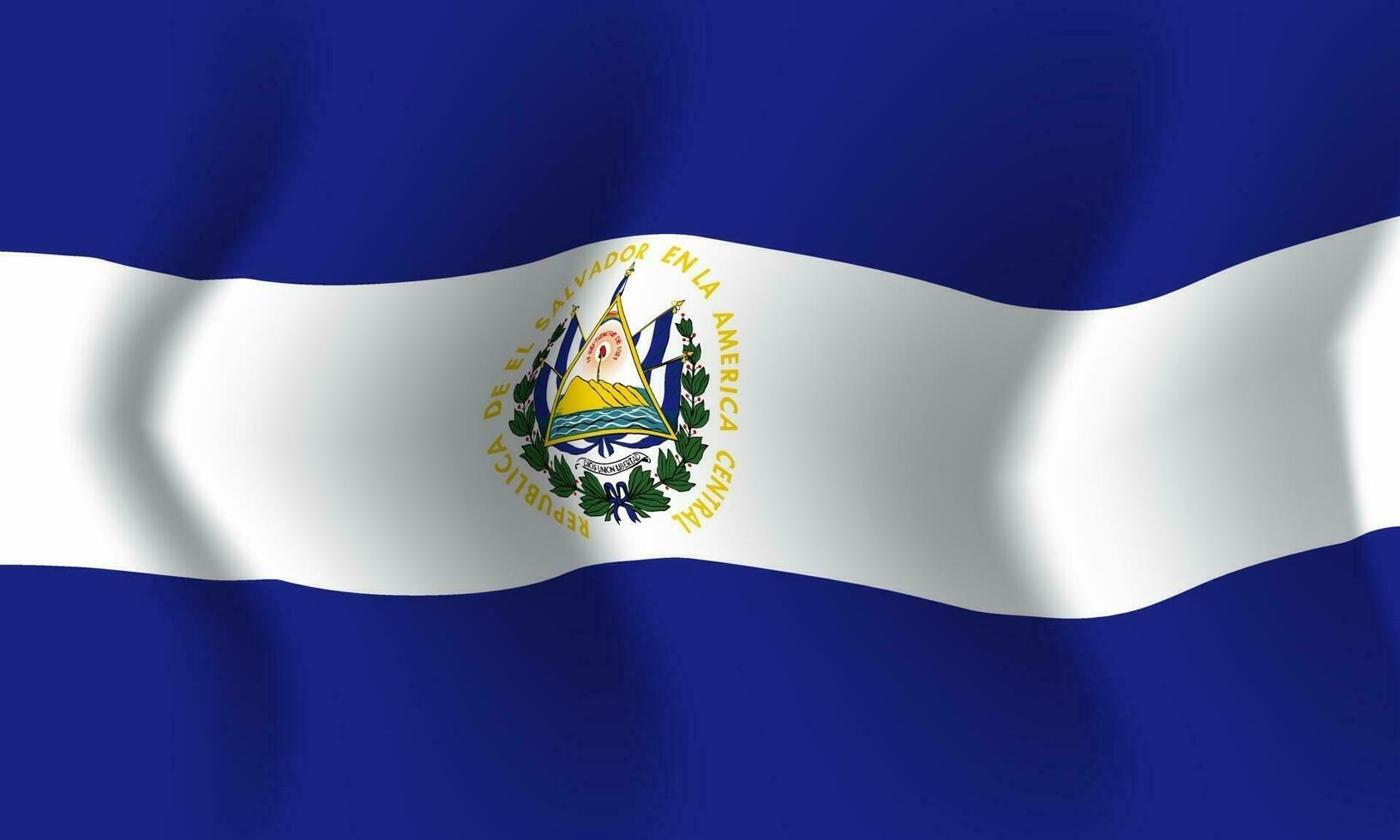 Background waving in the wind El Salvador flag. Background vector