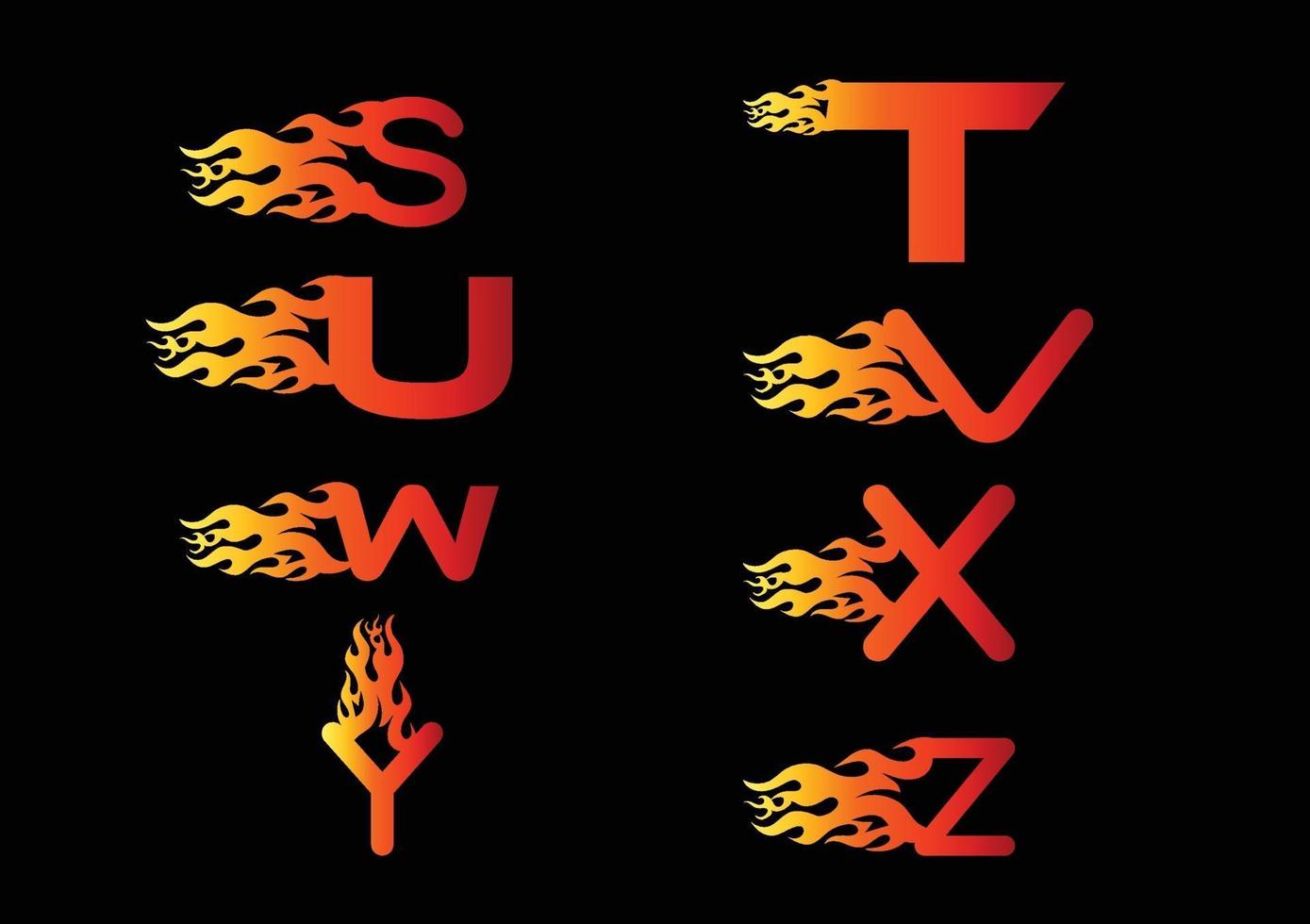 Plantilla de diseño de logotipo de letra de fuego de la sa z vector