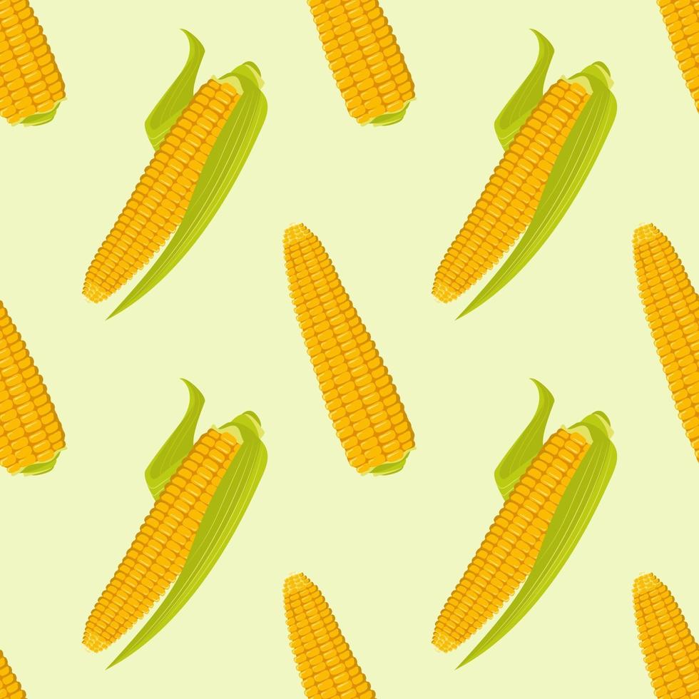 patrón sin fisuras con mazorcas de maíz. impresión de cosecha de verduras de otoño vector