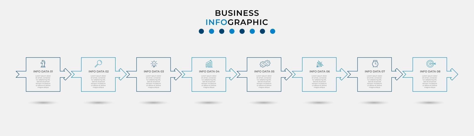Infographic design template with icons and 8 options or steps vector