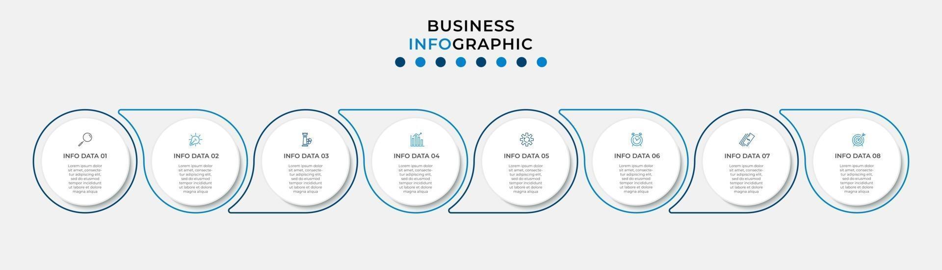 Infographic design template with icons and 8 options or steps vector