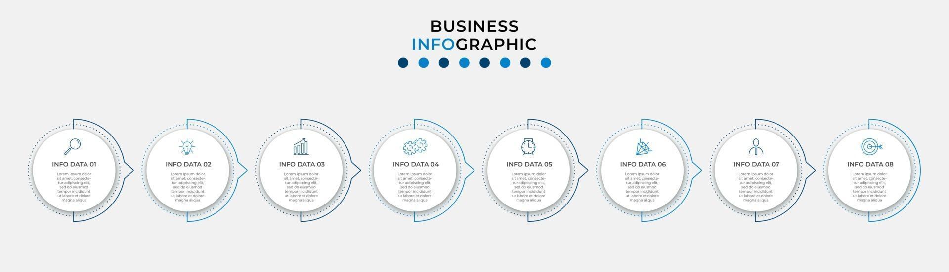 Infographic design template with icons and 8 options or steps vector