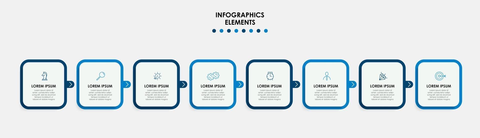 Infographic design template with icons and 8 options or steps vector