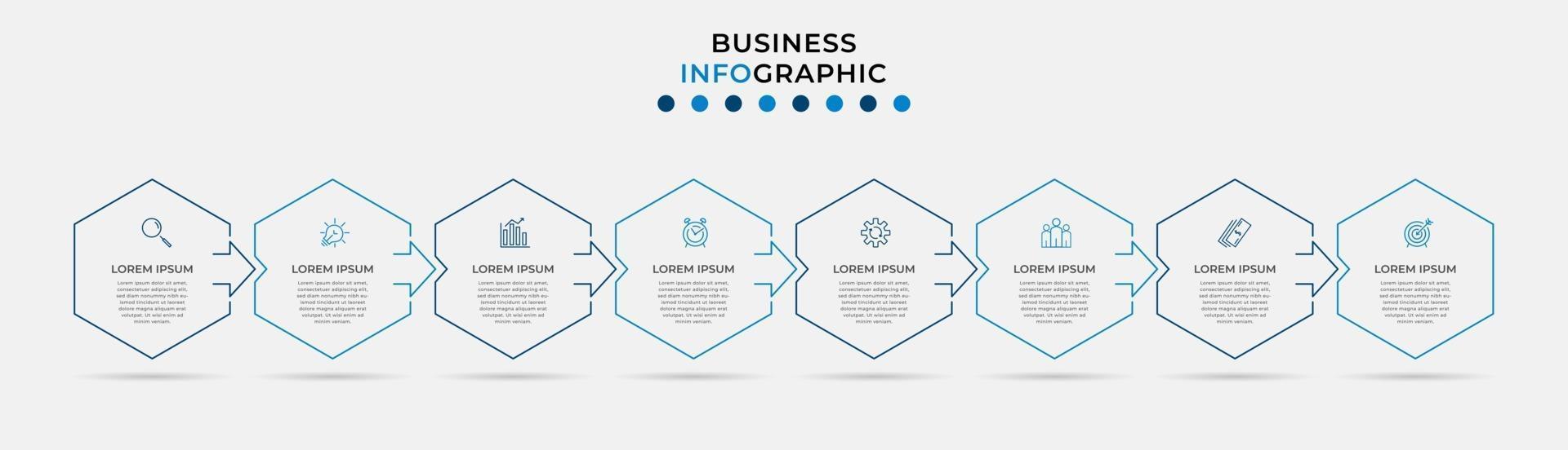 Infographic design template with icons and 8 options or steps vector