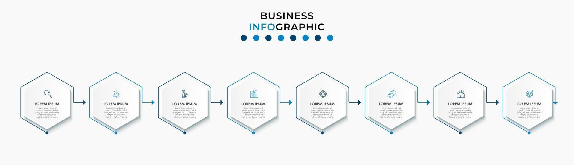 Infographic design template with icons and 8 options or steps vector