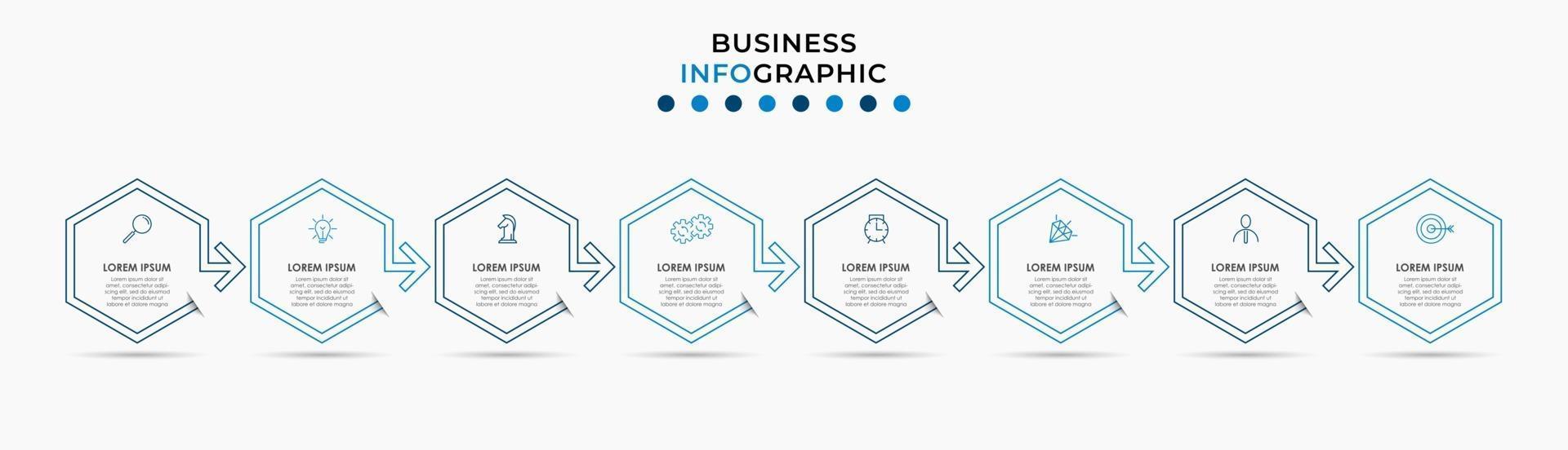 Infographic design template with icons and 8 options or steps vector