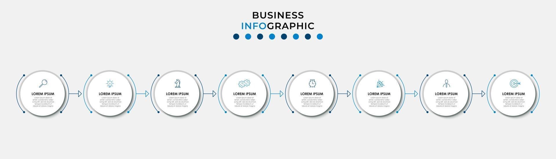 Infographic design template with icons and 8 options or steps vector
