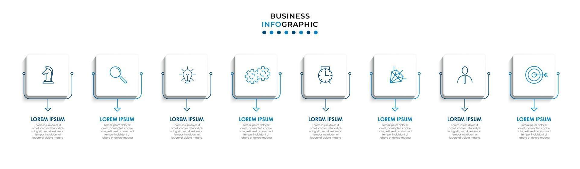 Infographic design template with icons and 8 options or steps vector