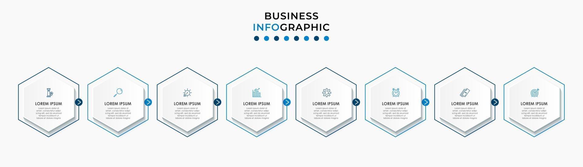 Infographic design template with icons and 8 options or steps vector