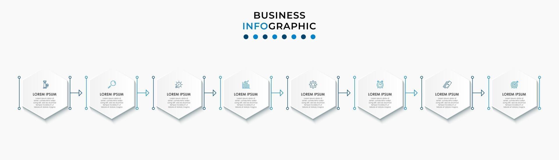 Infographic design template with icons and 8 options or steps vector