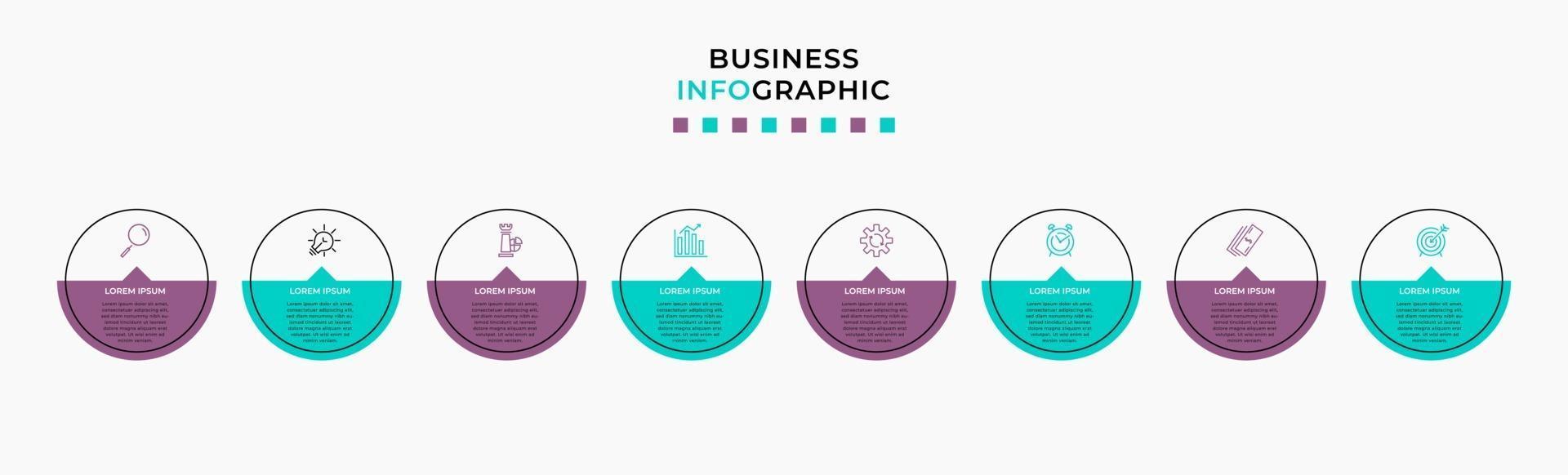 Infographic design template with icons and 8 options or steps vector