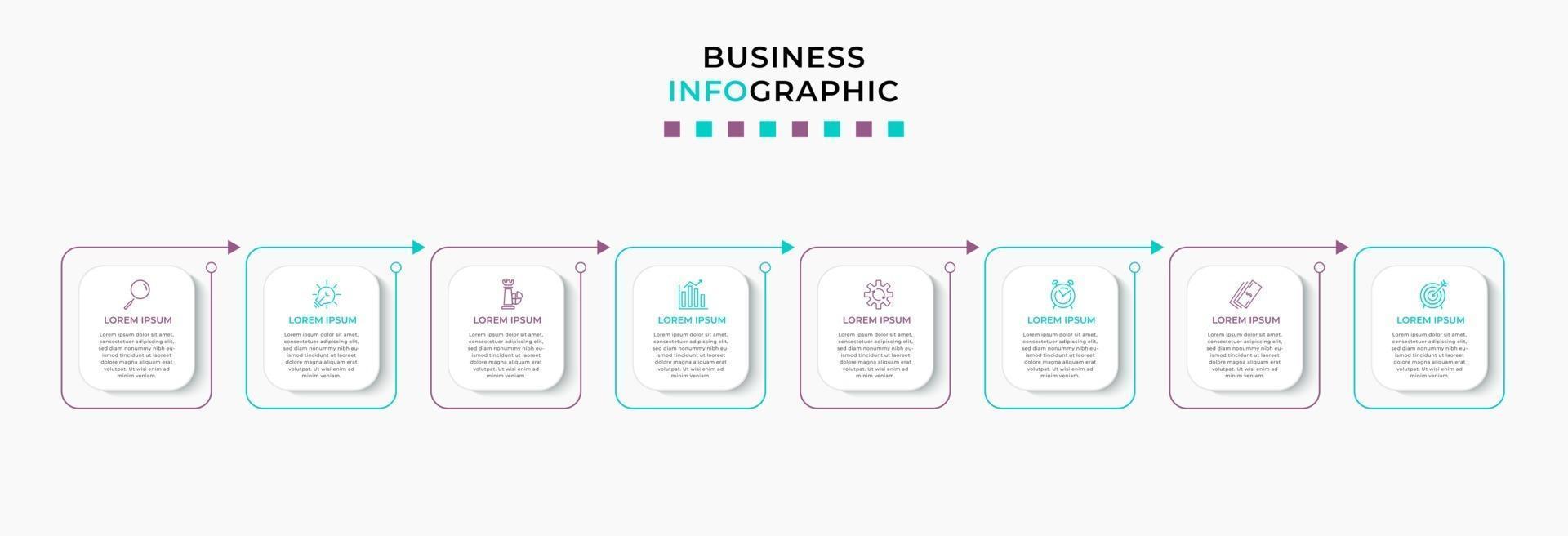 Infographic design template with icons and 8 options or steps vector