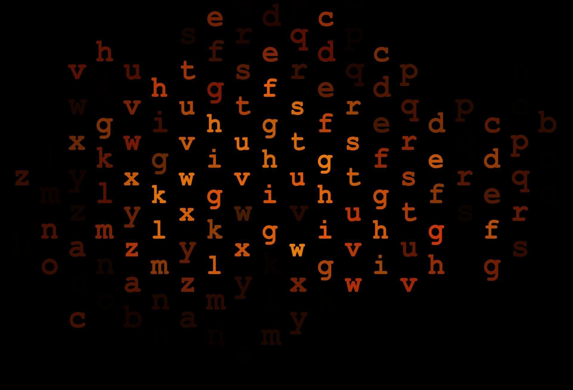 Dark orange vector template with isolated letters. 3181623 Vector Art