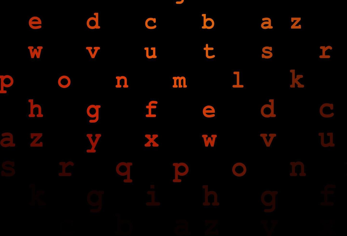 patrón de vector naranja oscuro con símbolos abc.