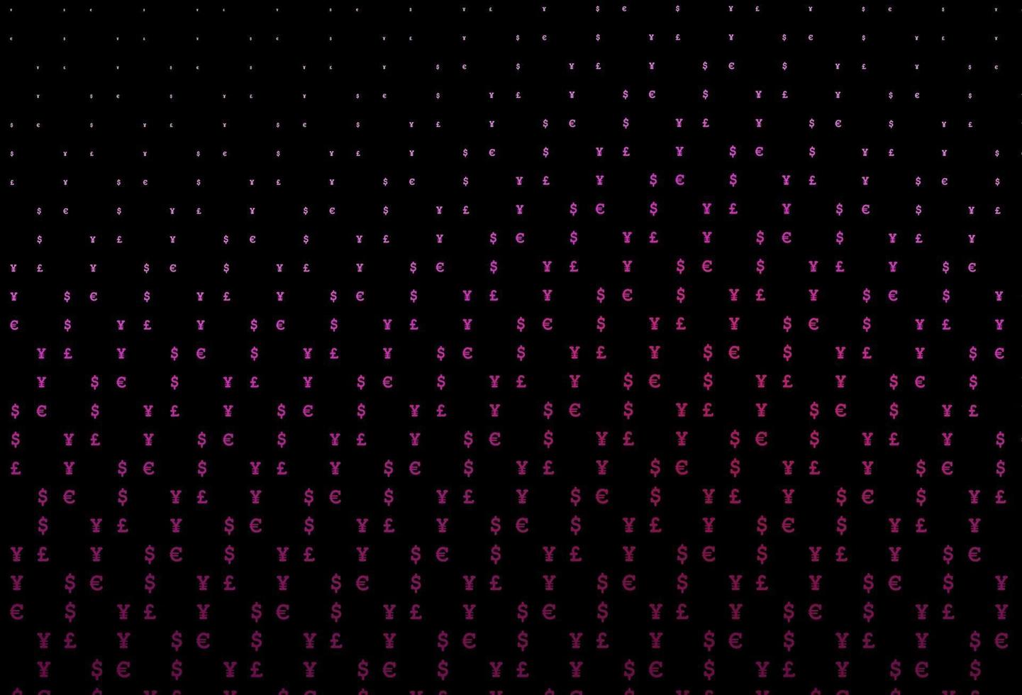 Dark pink vector pattern with EUR, USD, GBP, JPY.