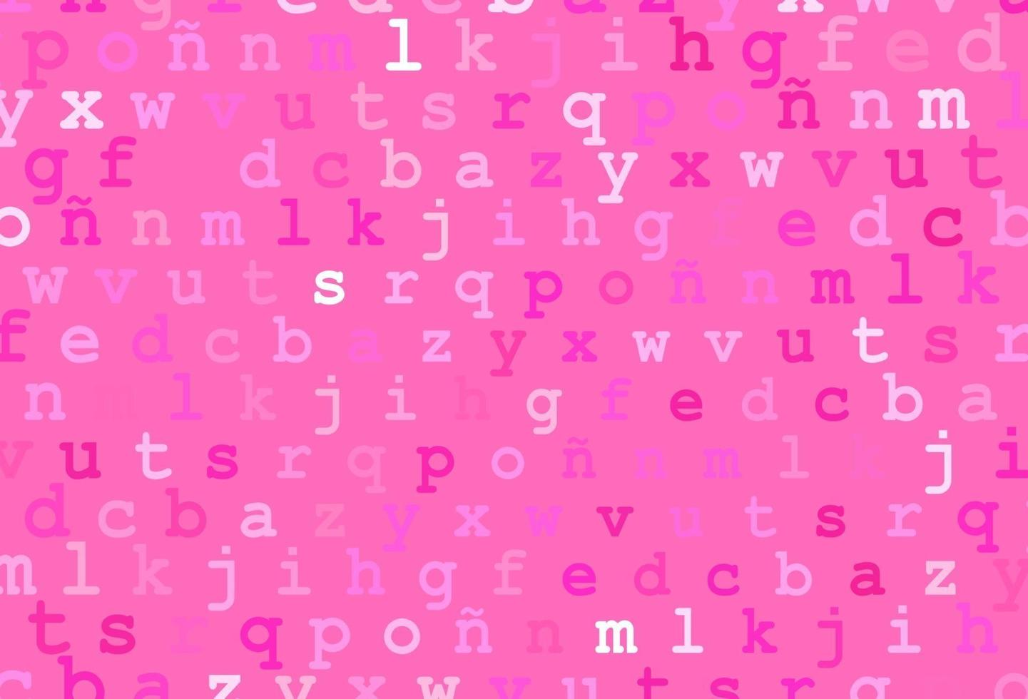 plantilla de vector rosa claro con letras aisladas.
