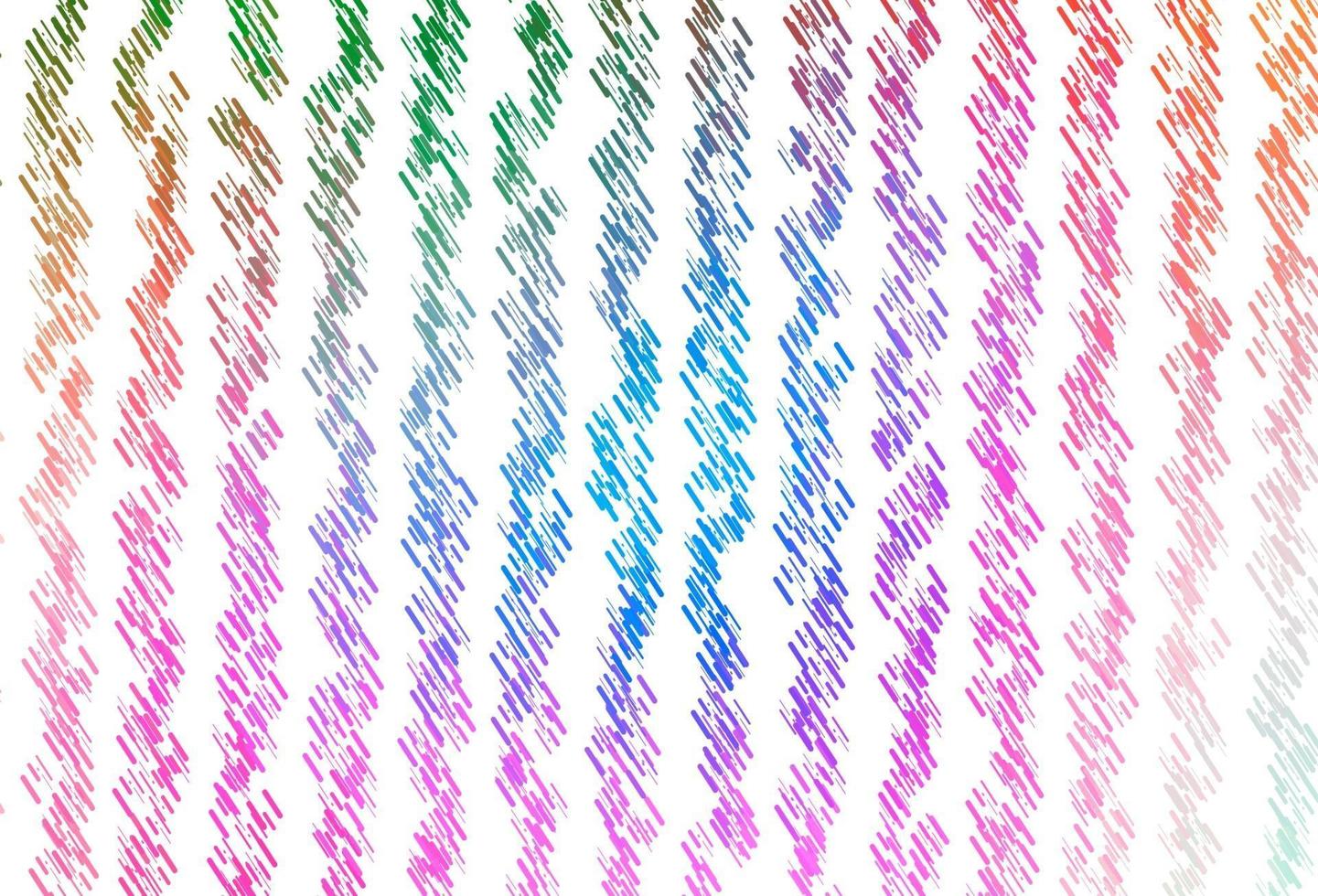 Plantilla de vector de arco iris multicolor claro con palos repetidos.