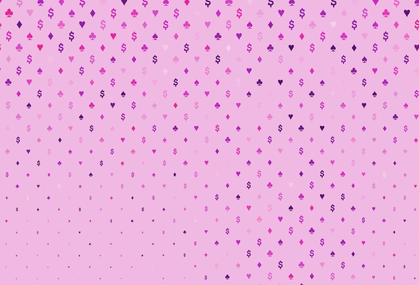 Light pink vector template with poker symbols.