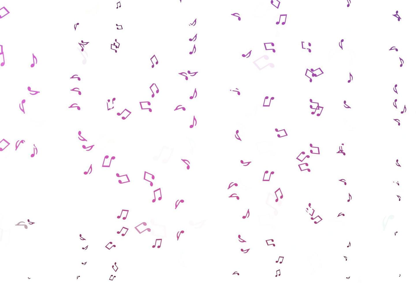 Light Pink vector background with music symbols.