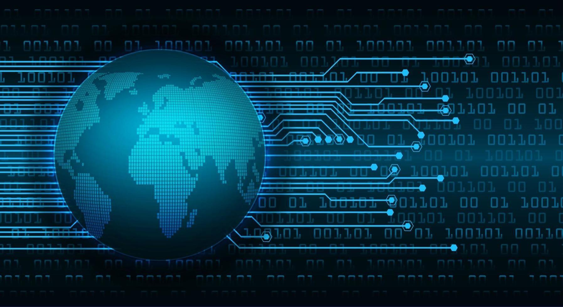world binary circuit board future technology, blue hud cyber security vector
