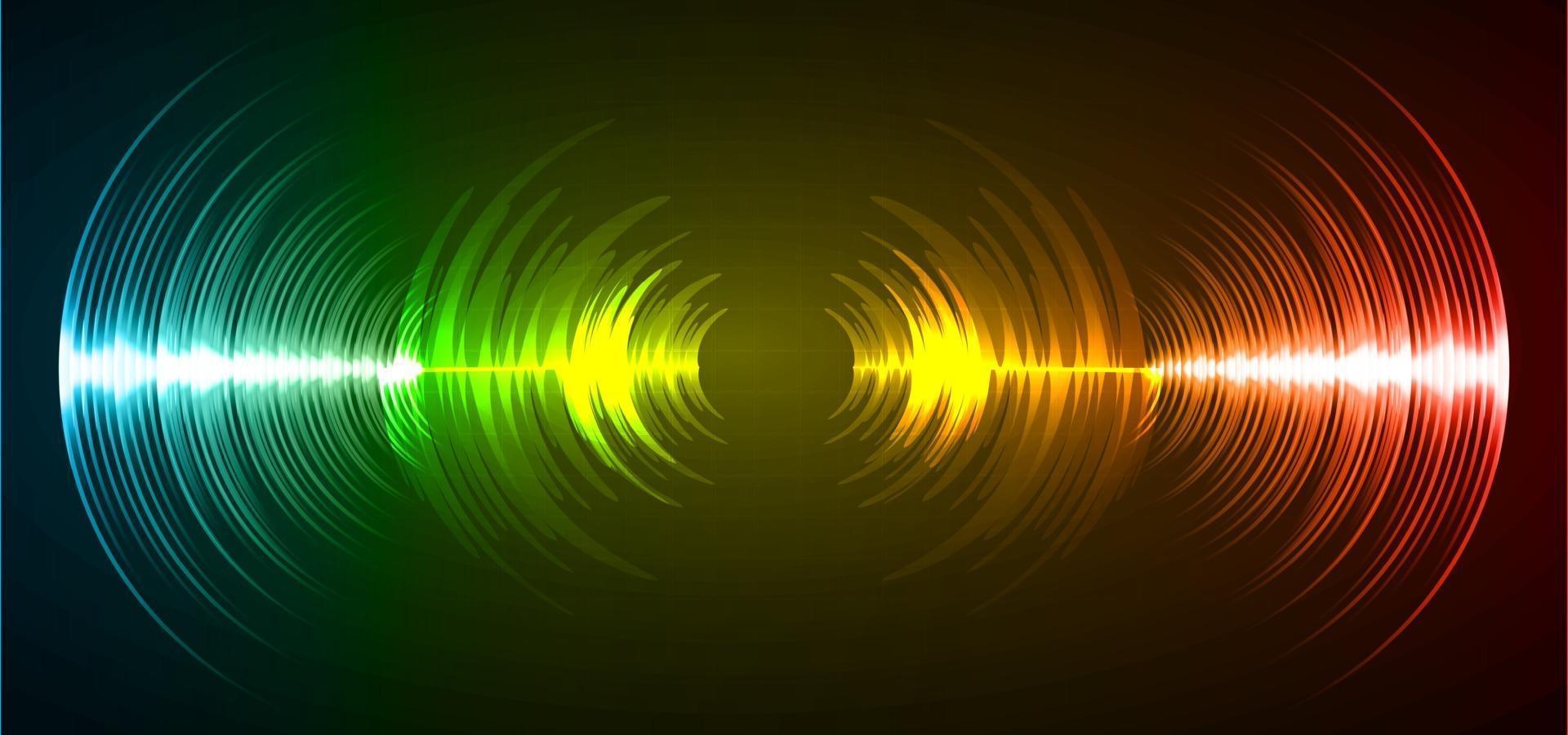 Sound waves oscillating dark light vector