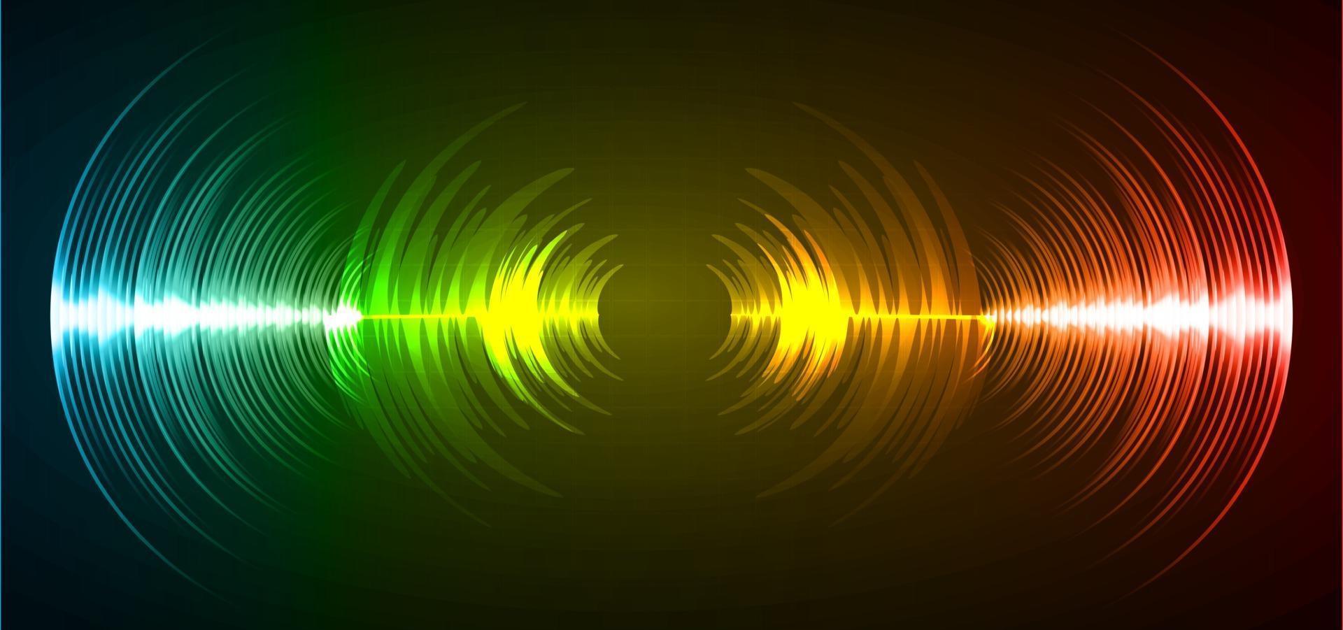 ondas de sonido oscilando luz oscura vector