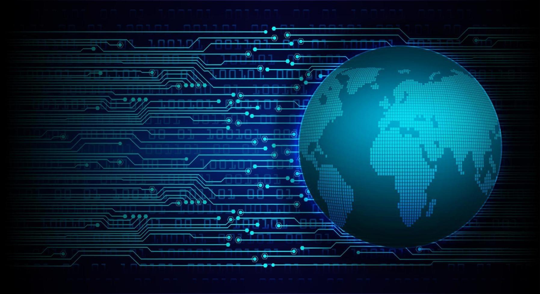 world binary circuit board future technology, blue hud cyber security vector