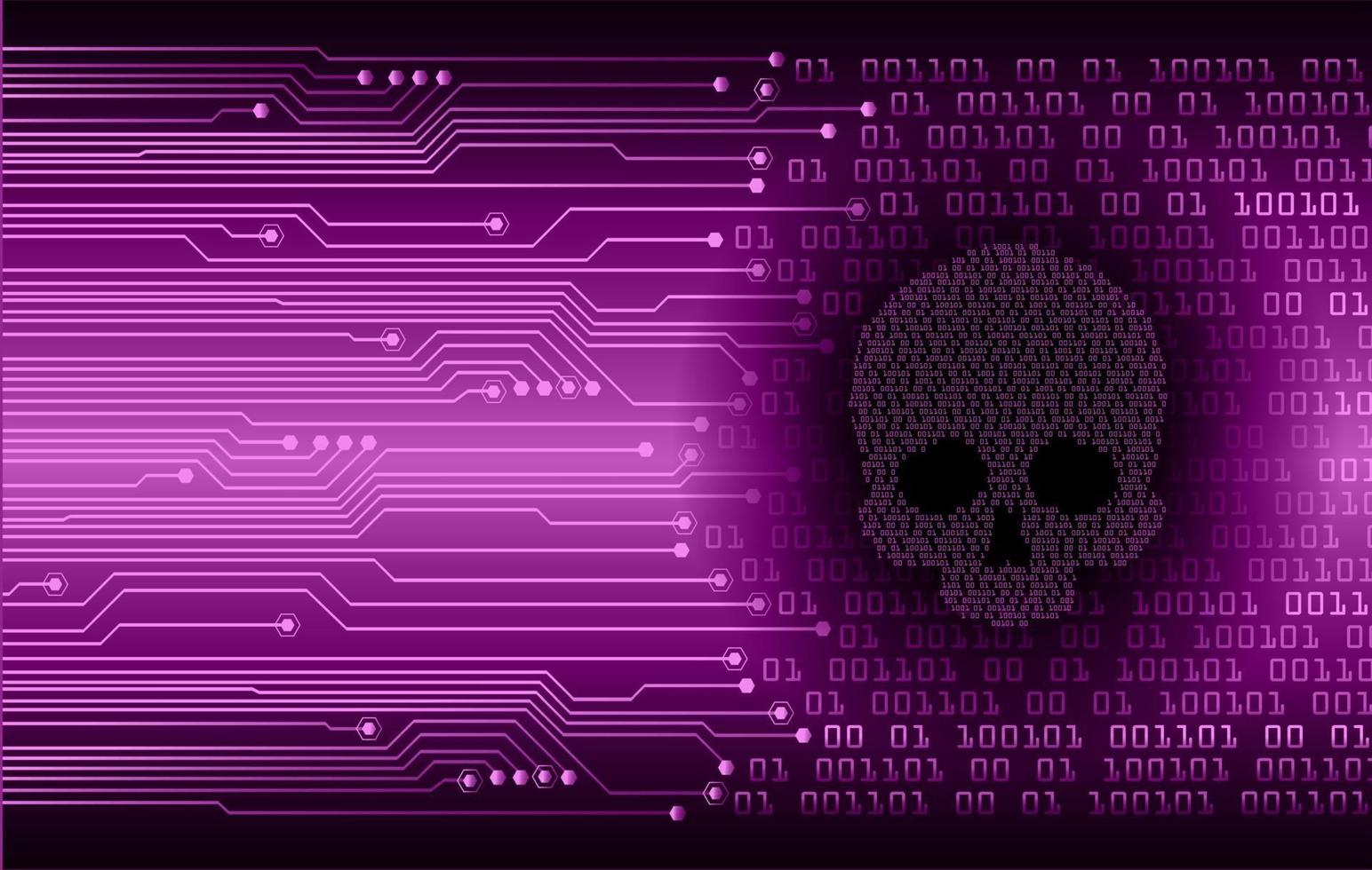cyber hacker attack background, skull vector