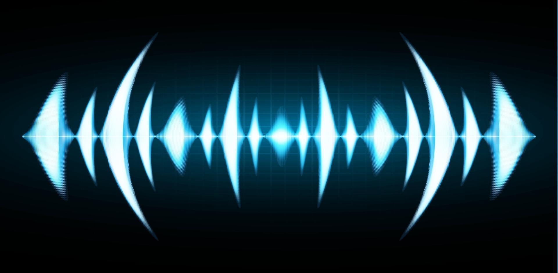 Sound waves oscillating dark light vector