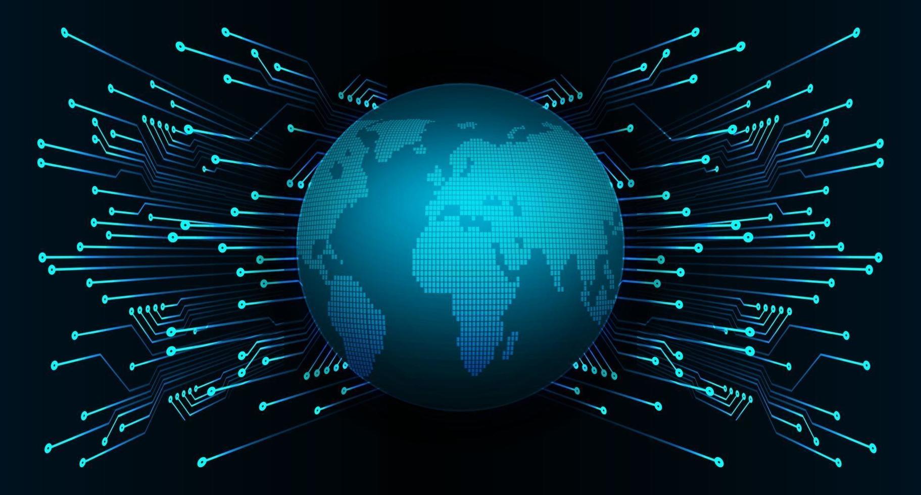 world binary circuit board future technology, blue hud cyber security vector