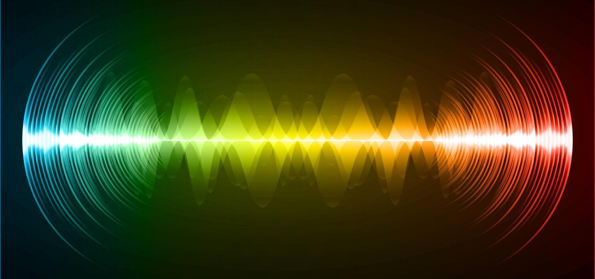 Sound waves oscillating dark light vector