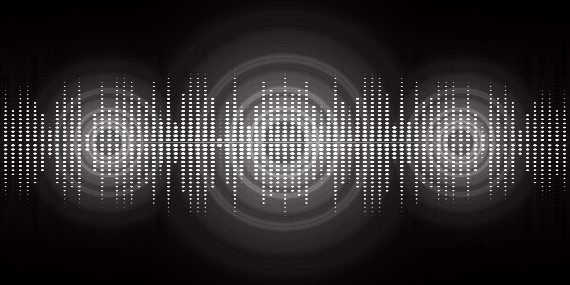 Sound waves oscillating dark light vector