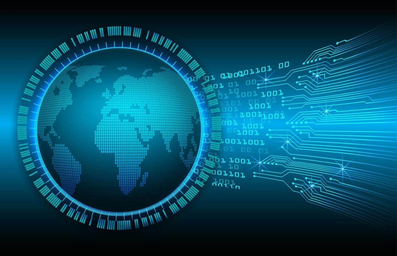 world binary circuit board future technology, blue hud cyber security vector