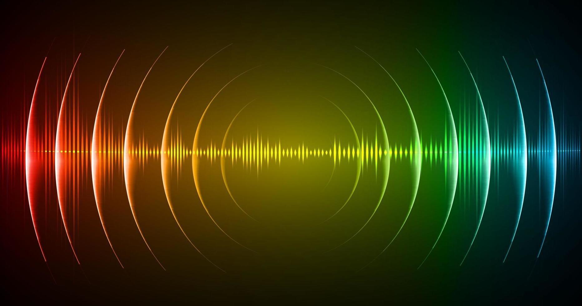 Sound waves oscillating dark light vector