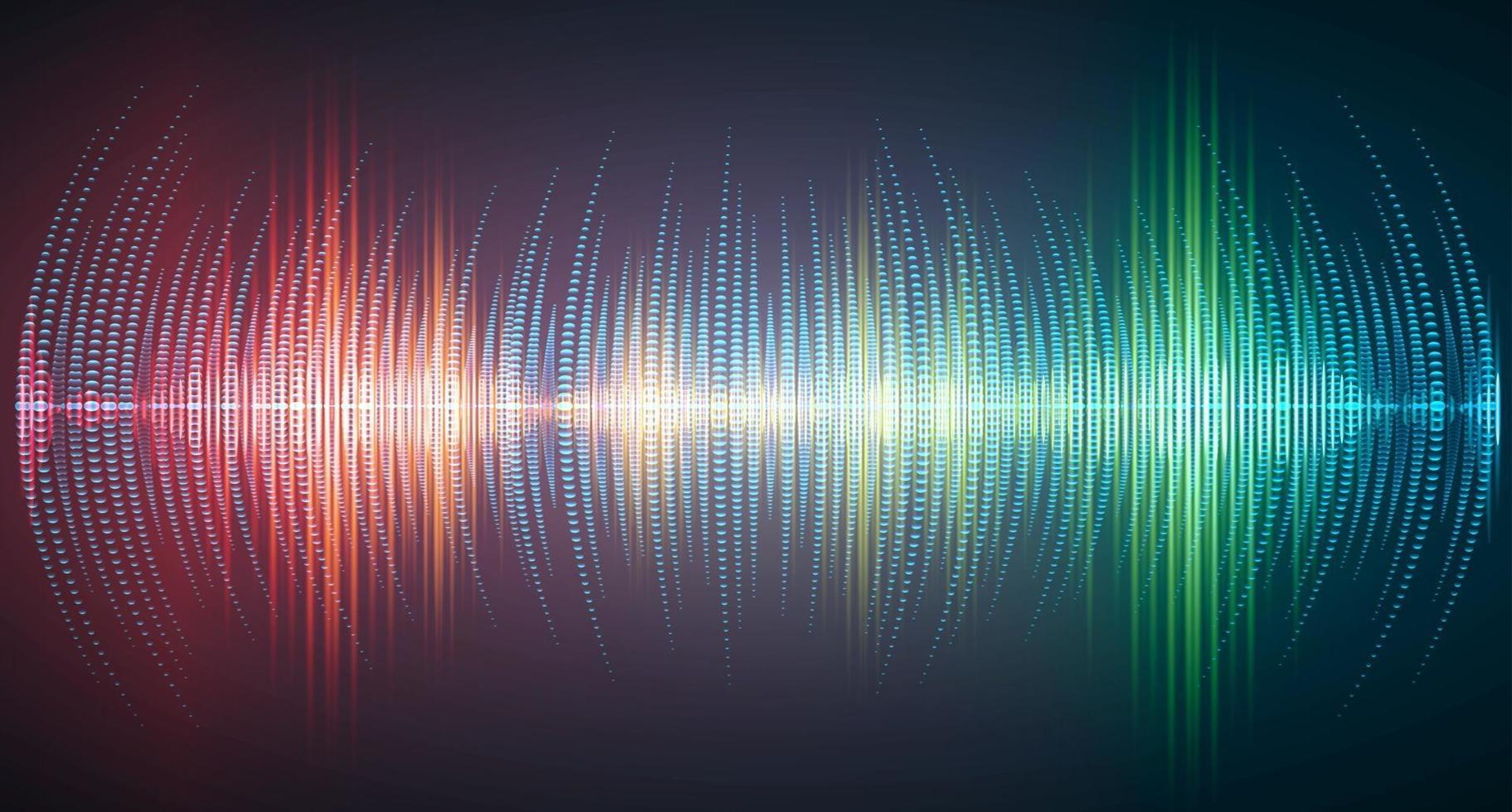 Sound waves oscillating dark light vector