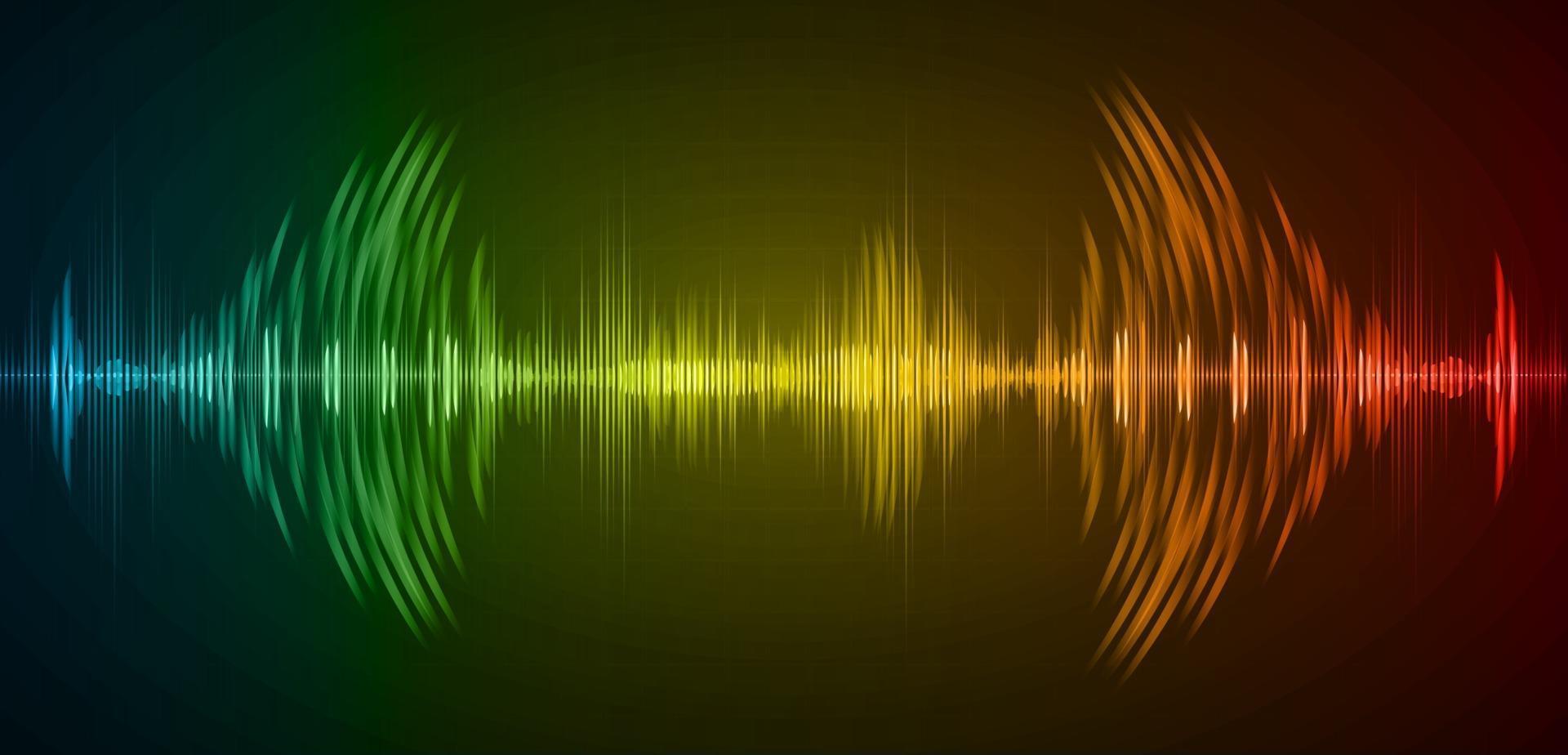 Sound waves oscillating dark light vector